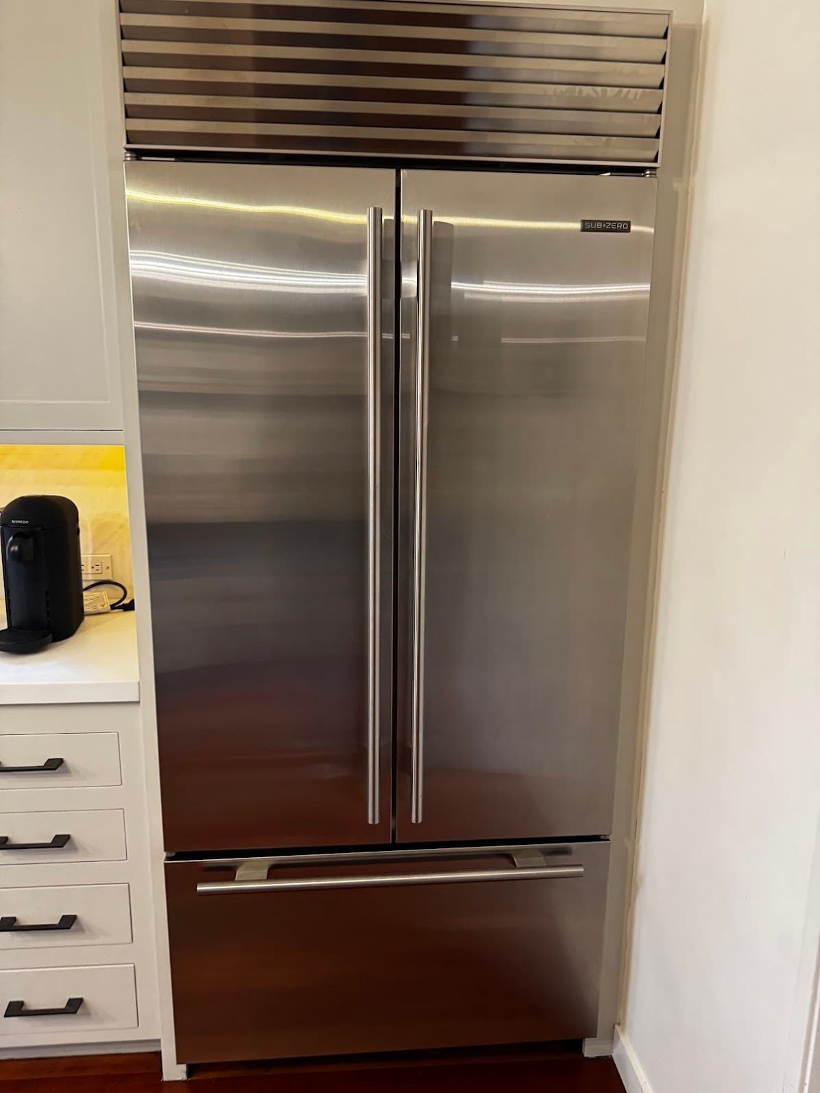 Sub-Zero french door refrigerator after repair service